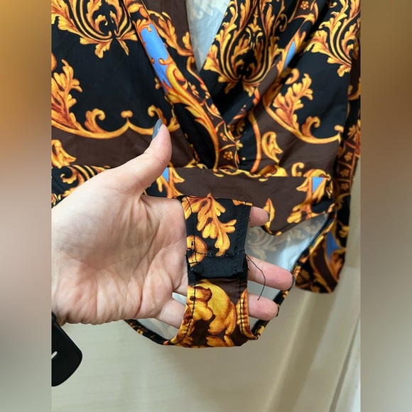 Zara Colourful One Piece Long sleeve Vibrant Size Small Yellow Orange Blue - Picture 6 of 7